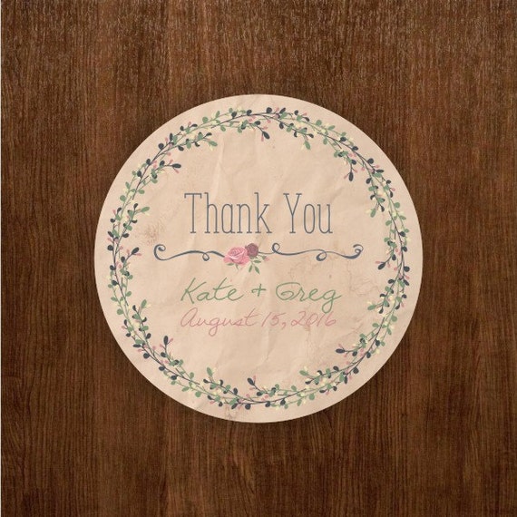 Personalized Wedding Stickers Thank You Custom By Decoskinspl