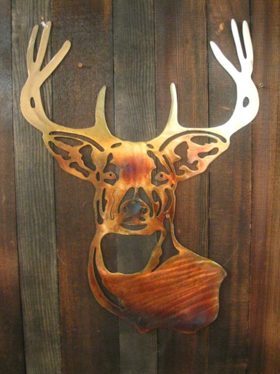 Deer Head Metal art metal sign home decor by BackCountryMetalWork