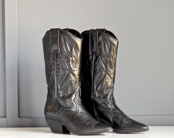 Womens/Cowboy Boots/Size 6/Vintage/Black/by Main Woods