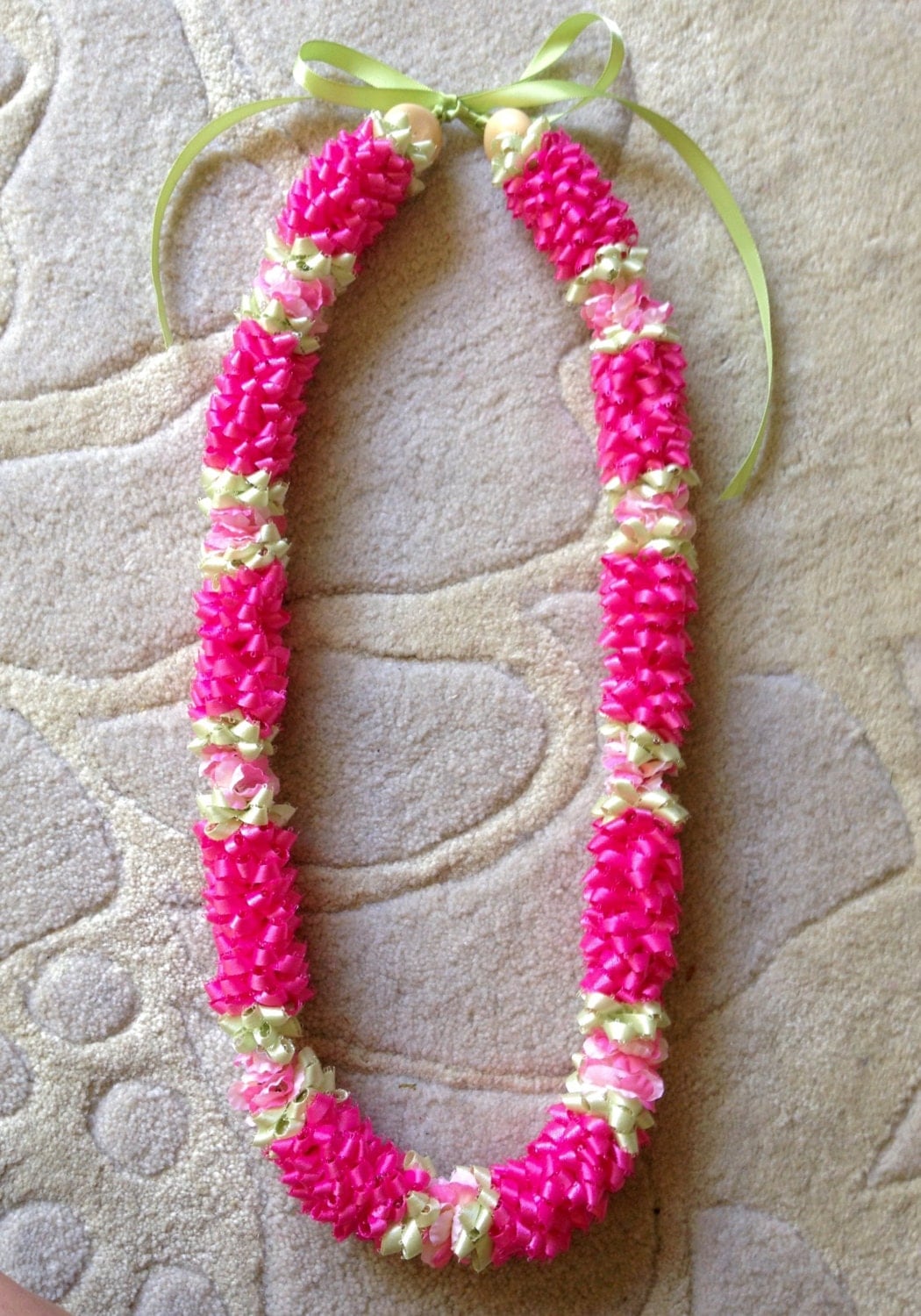 Hawaiian Pink Pikake Ribbon Lei 1 by BusyBeeStudio2014 on Etsy