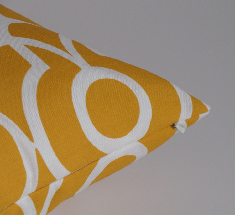 Outdoor pillows 18x18 Yellow outdoor pillow cover by PillowCorner