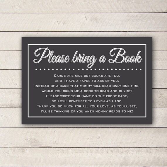 Please bring a book Book in lieu of a Card by WhitetailDesigns