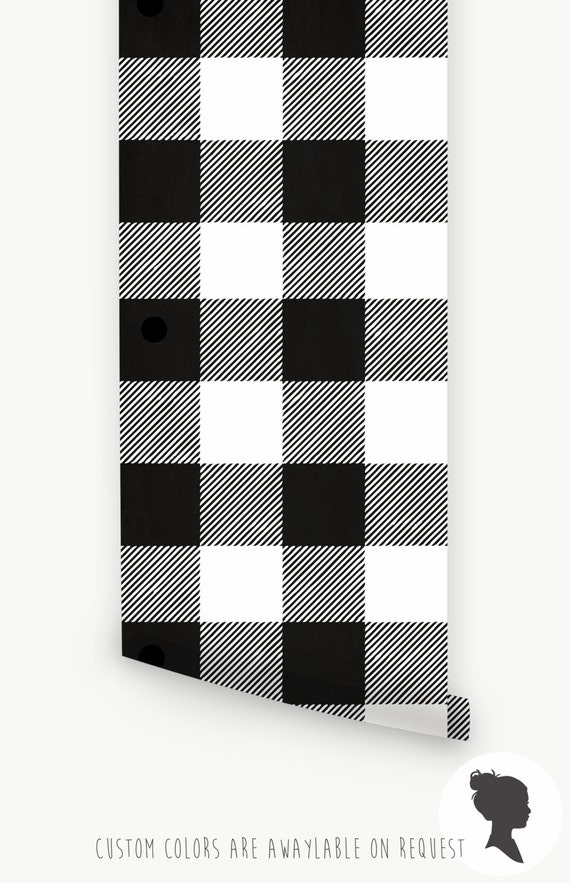 Gingham Removable Wallpaper / Buffalo Check Wallpaper by Livettes
