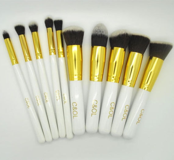 Gold makeup brush