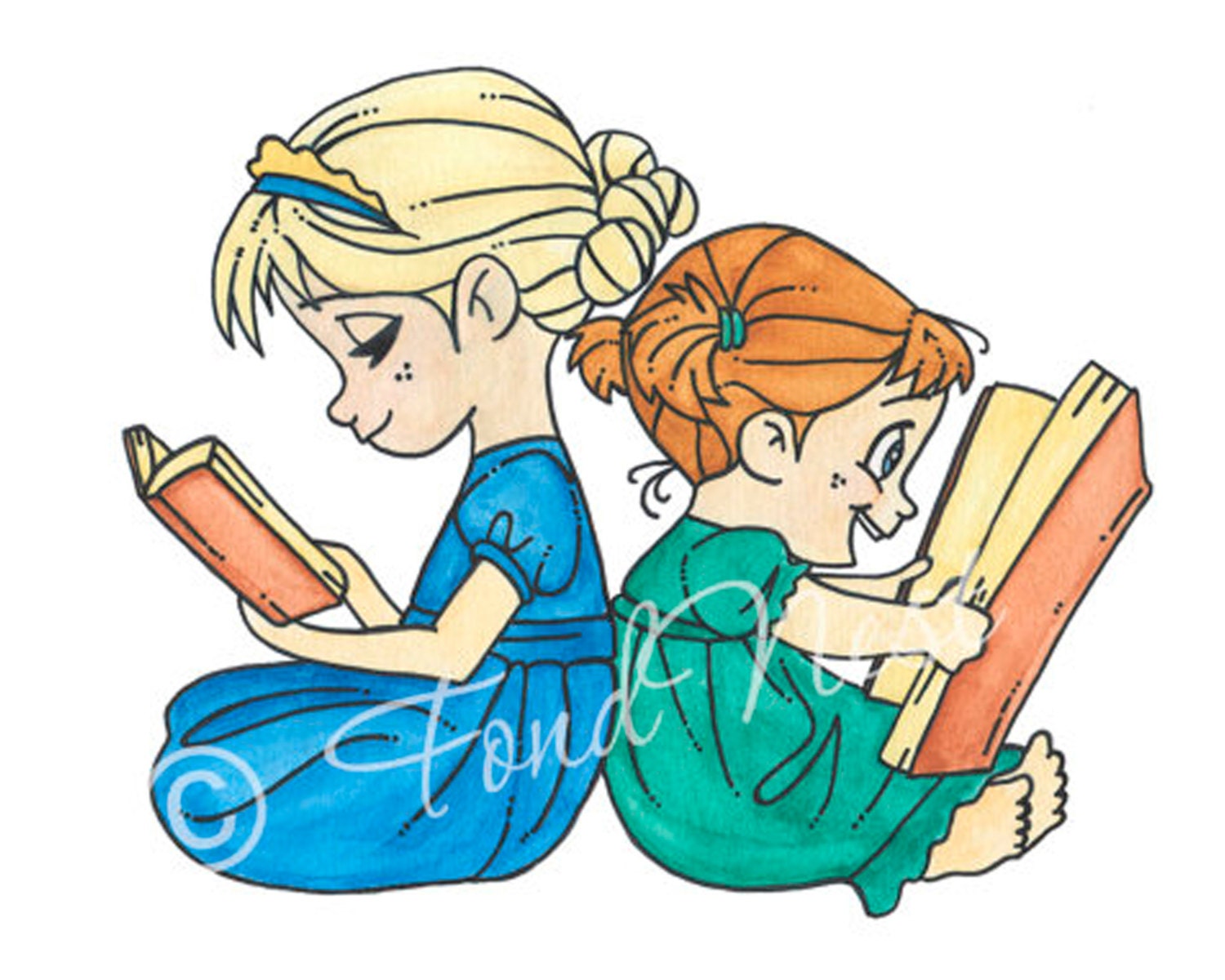 Frozen Young Elsa Anna Disney Princess Sister Reading by FondNest