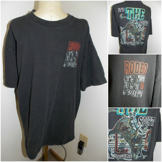 Vintage WRANGLER RODEO 1990's Men's T Shirt Size L