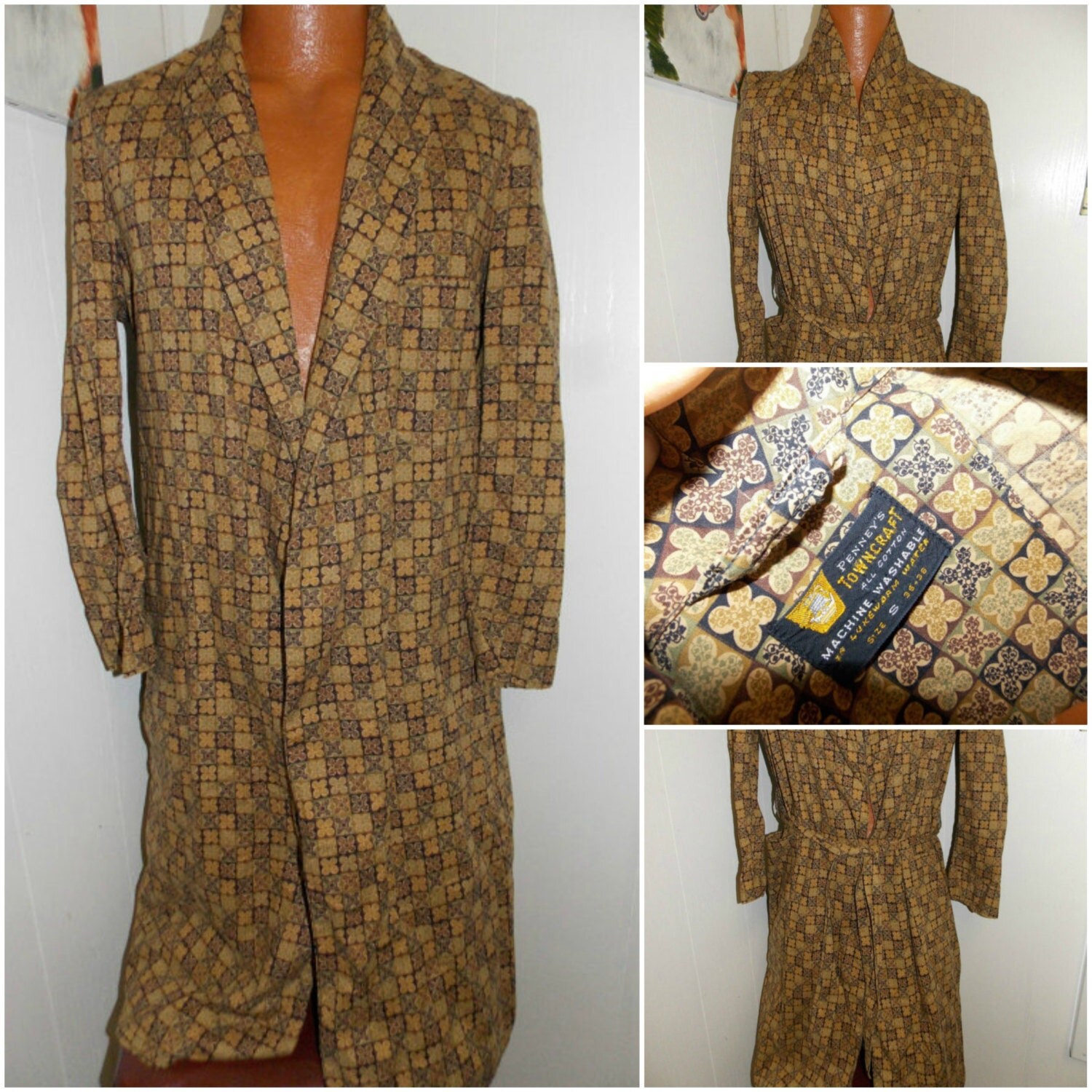 Vintage Towncraft 100 Cotton Robe By JCPENNEY Penneys Mens
