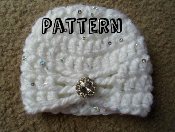 Crochet PDF Pattern. Newborn Chunky Butterfly Turban Hat