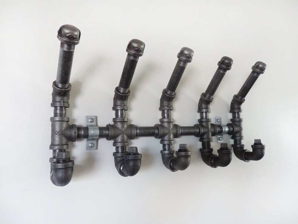Hanging Coat Rack. Industrial Black Iron Pipe by DerekGoodbrand