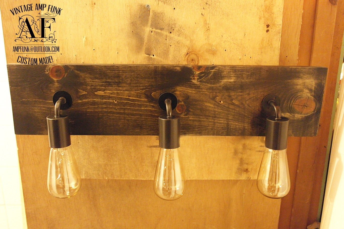 Industrial cottage bathroom Vanity Bar Light oil by VintageAmpFunk