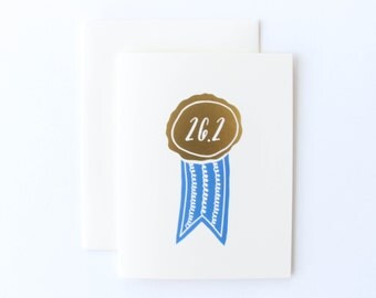 Marathon Card, Marathon Congratulations Card, Marathon Congrats Card, 26.2 Card, Marathon Cards, Marathon Ribbon