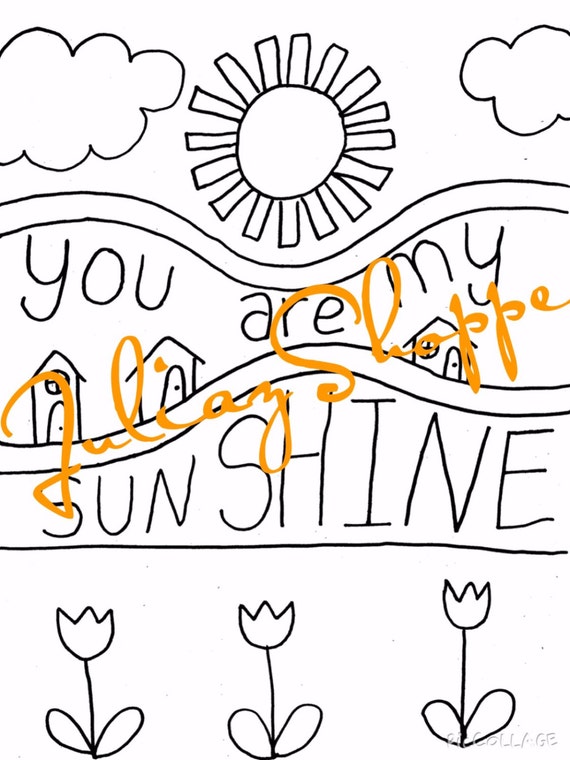 printable you are my sunshine coloring page