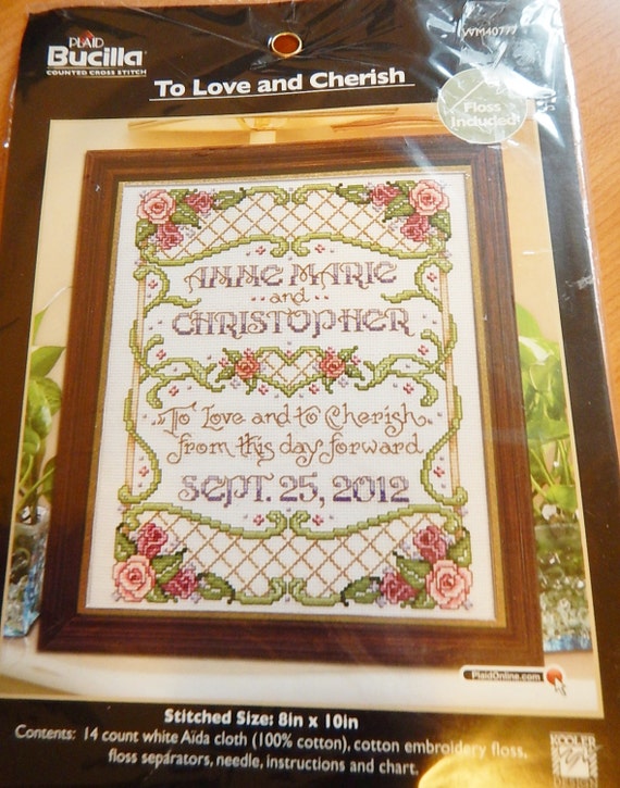 Wedding Sampler Announcement Cross Stitch by NirvanaCraftSupply