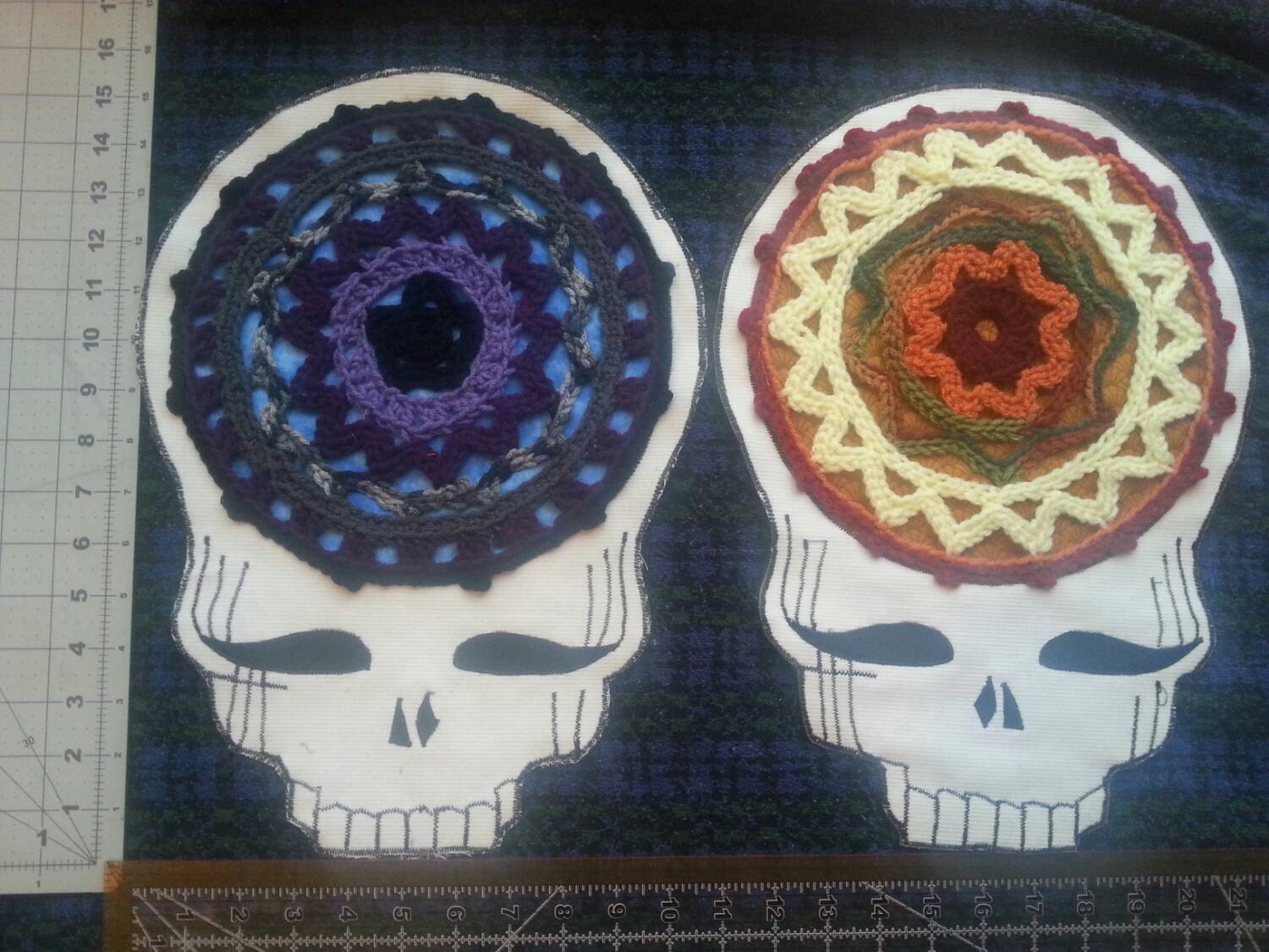 Extra large steal your face grateful dead crochet mandala