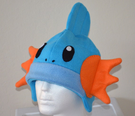 Mudkip Pokemon Fleece Hat with Earflaps by GeekedOutHats on Etsy