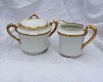 Antique Haviland Limoges Cream and Sugar Set