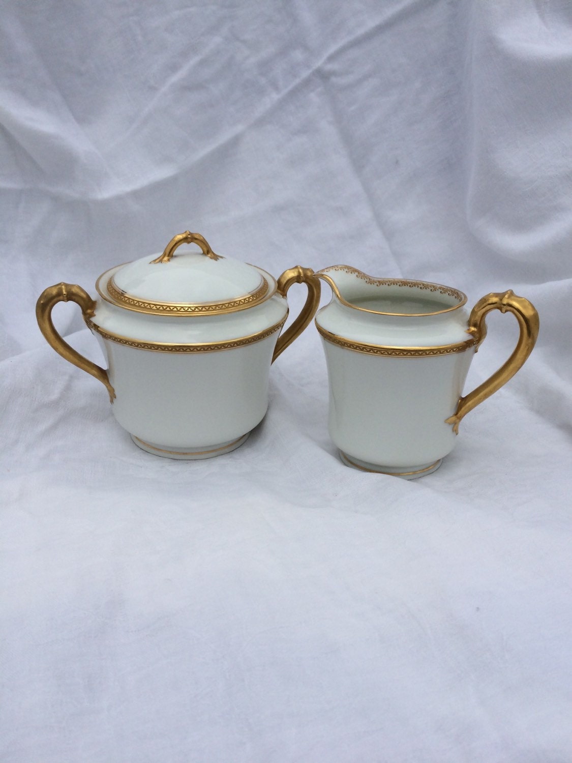 Antique Haviland Limoges Cream and Sugar Set