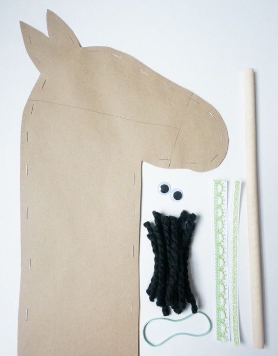 Items similar to stick horse craft kit for kids cowboy craft kit for