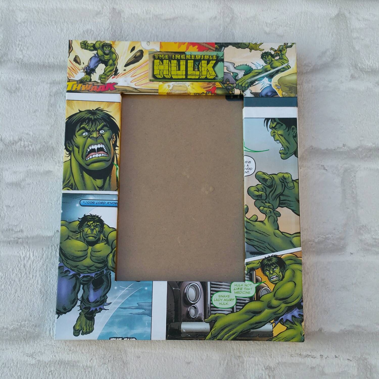 Increible Hulk Super Hero Comic Book Decoupage Picture Frame