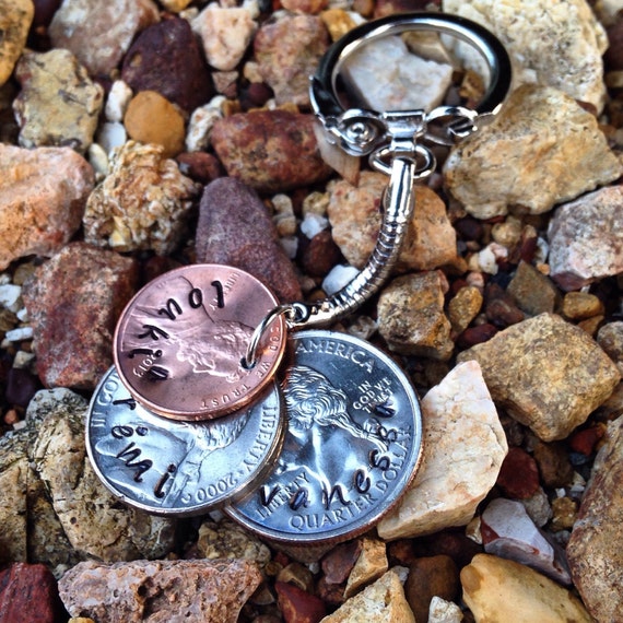 Items similar to Custom coin keychain on Etsy