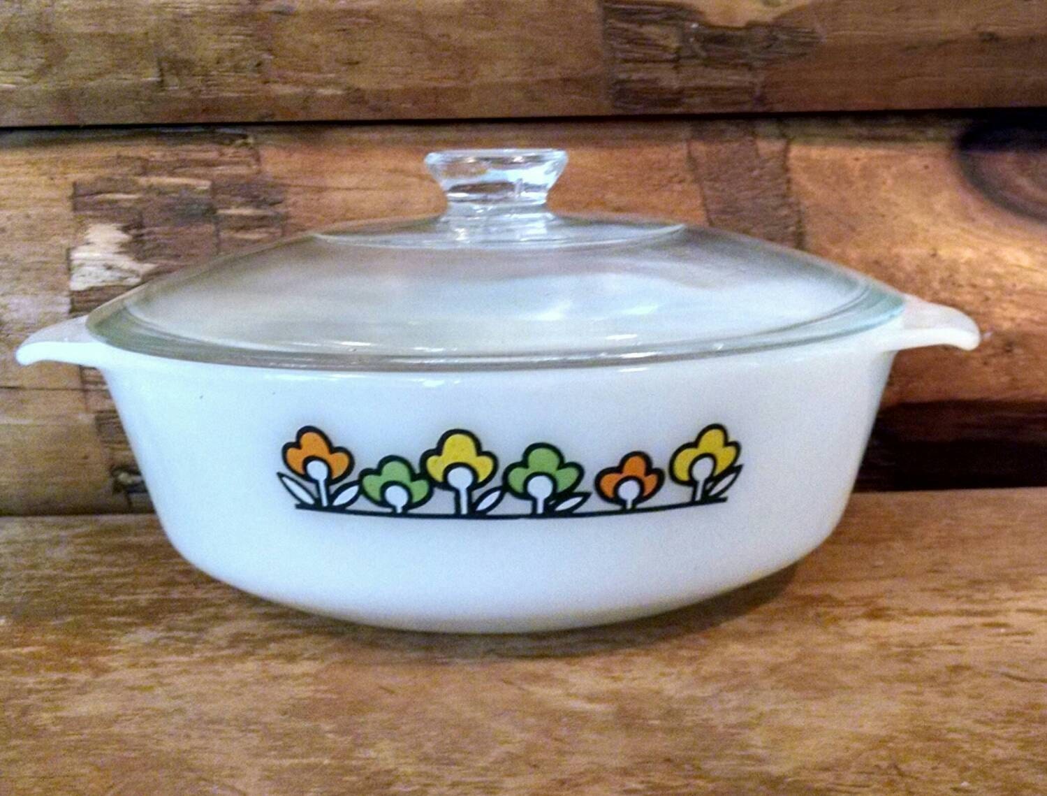 Vintage Fire King Summerfield Casserole Dish With by ShmaltzMart