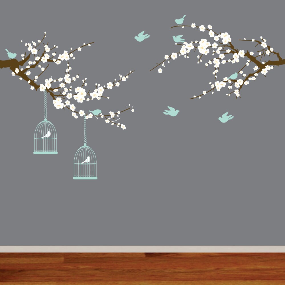 Nursery Branch Decals Vinyl Wall Art Birds and by AppleandOliver