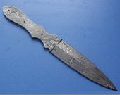 HTK-41 custom handmade Damascus dagger blank blade / Great quality / 350+ Layers