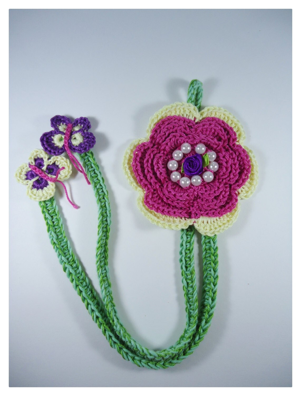 Crochet Flower Hair clip holder Girl accessories hair clip