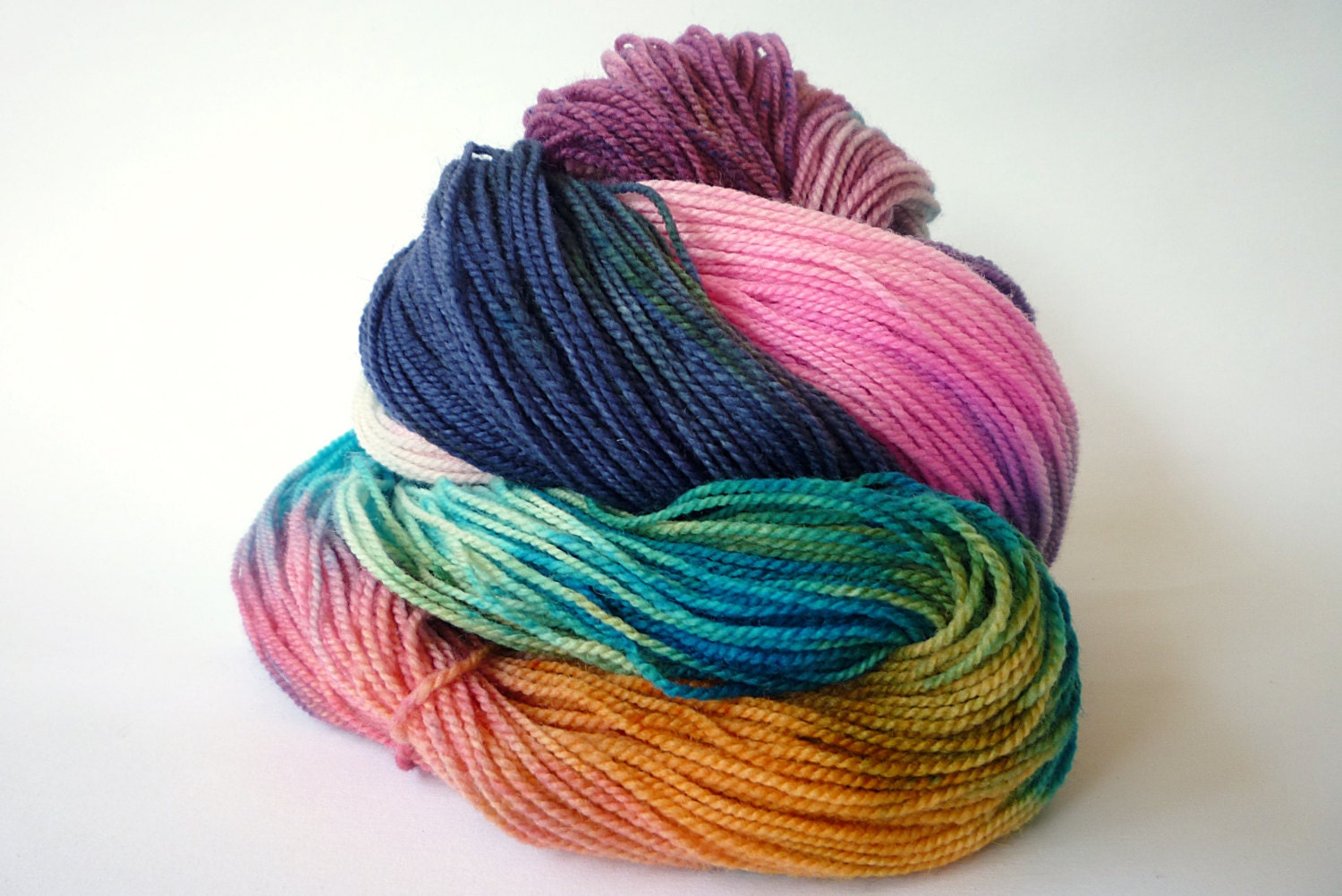 Rainbow Yarn Fingering Weight Hand Painted Yarn Sock Yarn