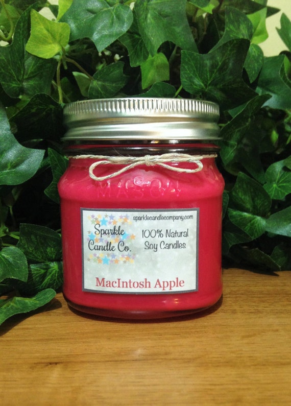 MACINTOSH APPLE Scented Candle Natural Soy by SparkleCandleCo