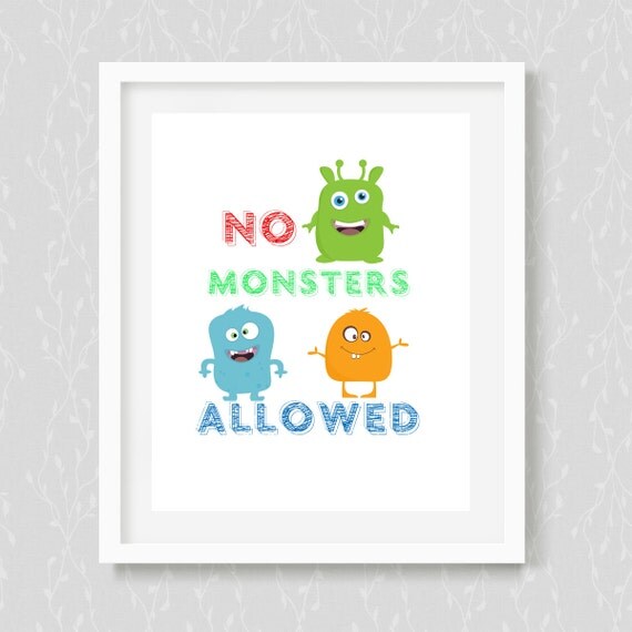 No Monsters allowedLittle Monsters PrintJPEG&amp; by TheLovelyDesigns