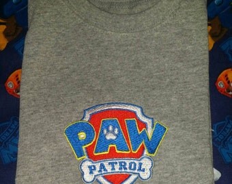 Paw Patrol Shirt - Embroidered Paw Patrol Logo & Customized Name