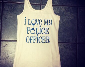 i love police t shirt