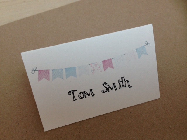 us stationary spelling Rustic/Vintage 'Bunting' TheVowSheffield name 10 x Chic /Shabby by