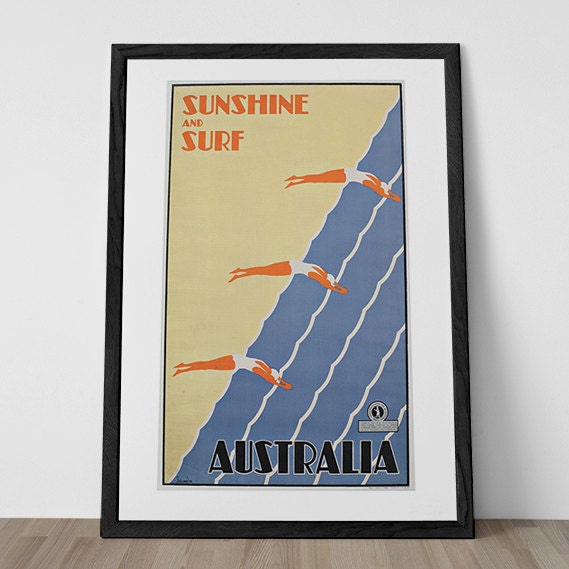 AUSTRALIA TRAVEL POSTER High Quality Giclee by EncorePrintSociety