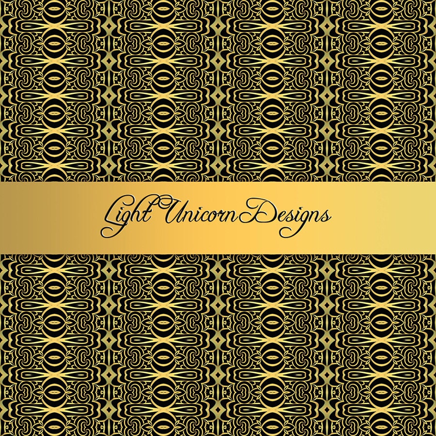 Gold and Black Digital Scrapbook Printable Paper from LightUnicorn on ...