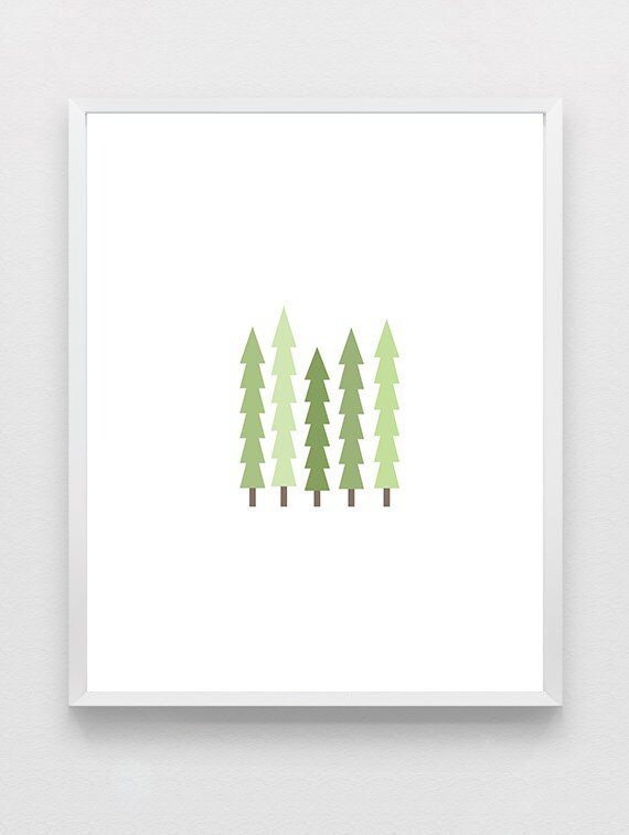 Geometric Minimalist Tree Print Tree Wall Art Nature Lovers