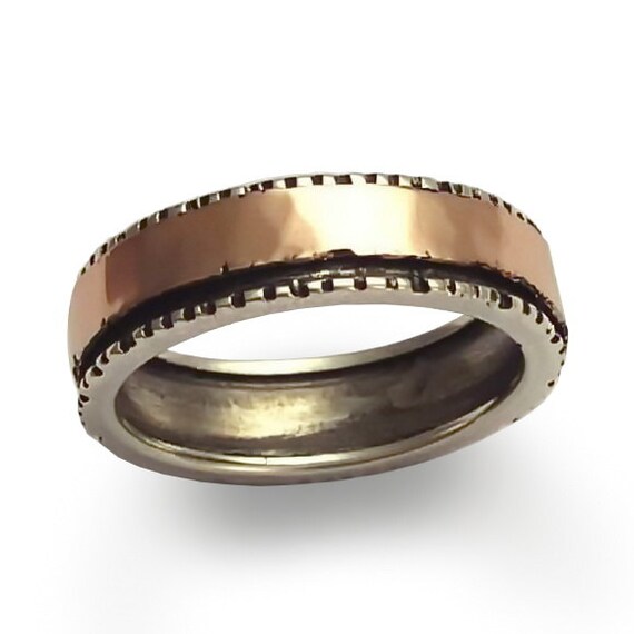 Men's Wedding band, Rustic Ring, Oxidized Sterling silver men's Ring ...