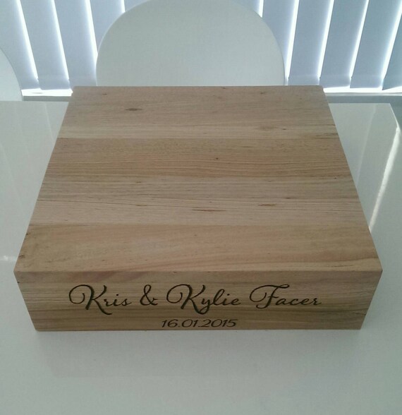 Personalised wooden cake stand by IndigoBark on Etsy