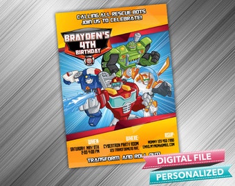 Rescue Bots Birthday Invitation