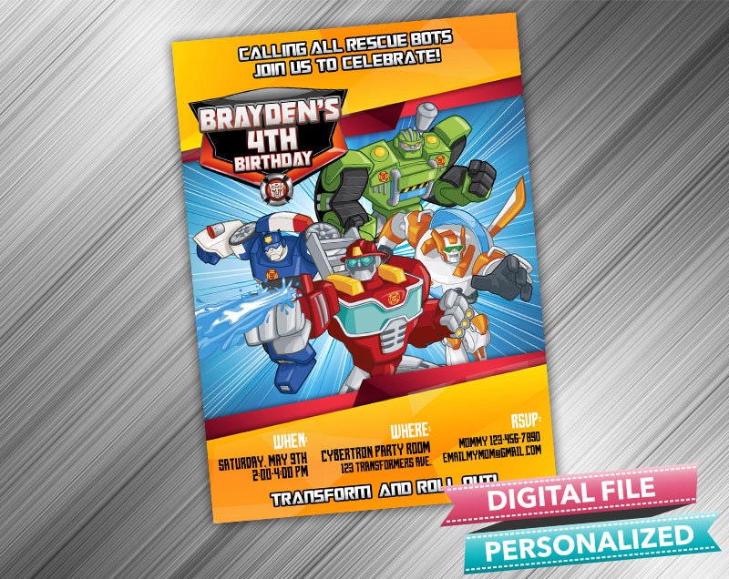 Rescue Bots Party Invitations 4