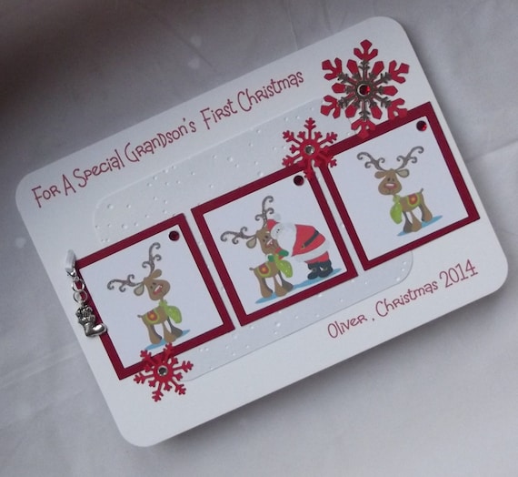 Handmade personalised Baby's First Christmas Card