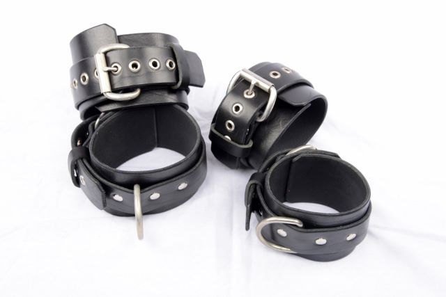 BDSM Ankle Cuffs Large Leather Ankle Cuffs Handmade BDSM