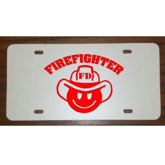 Items similar to Firefighter License Plate on Etsy