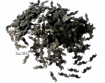 500 Black Mini Moustache Confetti - Set of 500 pcs