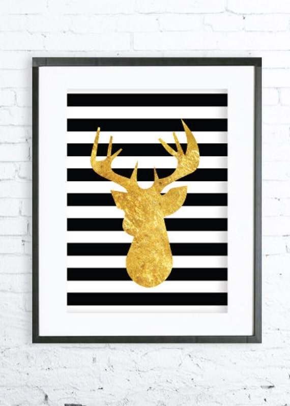 Deer AntlerDeer Decor GOLD Deer Wall Decor Modern Art
