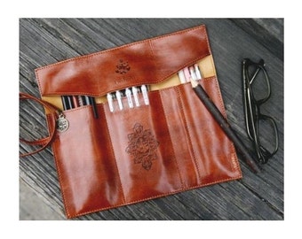 Leather Writing Case Etsy