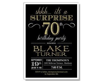 70th Birthday Invitation / 30th / 40th / by TheStarDustFactory