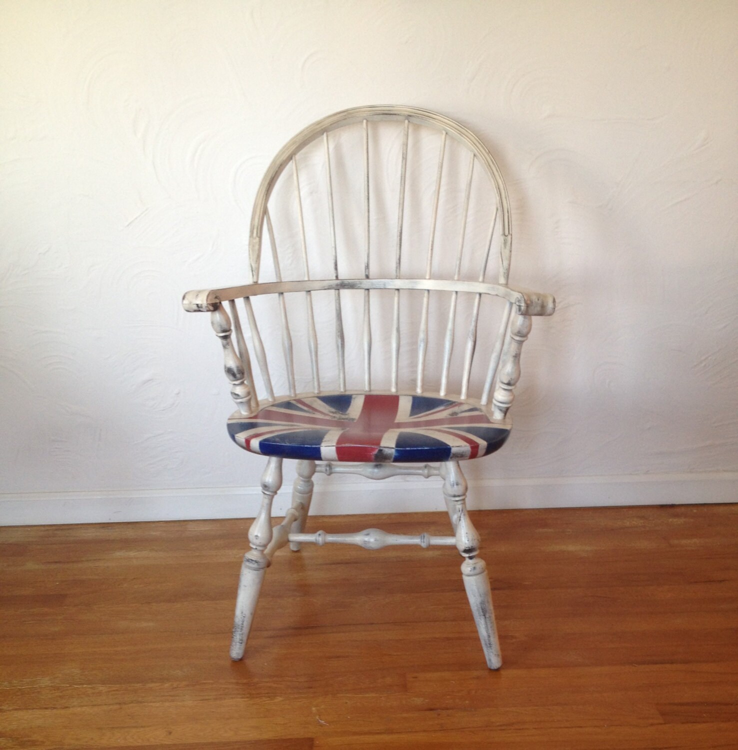 Refurbished vintage kitchen chair union jack Haute Juice