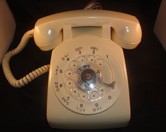 Vintage Bell Canada Northern Telecom Ivory/Cream Rotary Desk Telephone (1980s)